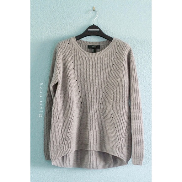 Forever 21 Sweaters - F21 | Textured Curved Hem Open Knit Sweater